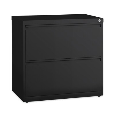 Hirsh Industries® Lateral File Cabinet, 2 Letter/Legal/A4-Size File Drawers, Black, 30 x 18.62 x 28