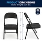 Flash Furniture HERCULES Series Metal Folding Chair, Black, 2/Pack (2BDF002BK)