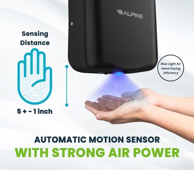 Alpine Industries Hemlock 110V Automatic Hand Dryer, Black (400-10-BLA)