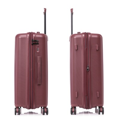 DUKAP Airley 25.79" Hardside Suitcase, 4-Wheeled Spinner, TSA Checkpoint Friendly, Wine (DKAIR00M-WIN)