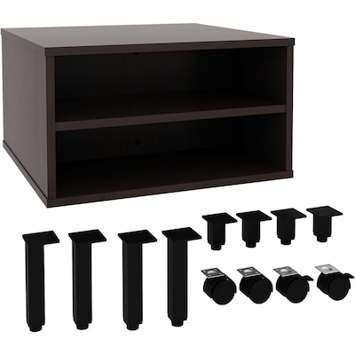Lorell 24"W x 24"D Laminate Square Reception Table with Storage, Espresso (LLR69204)
