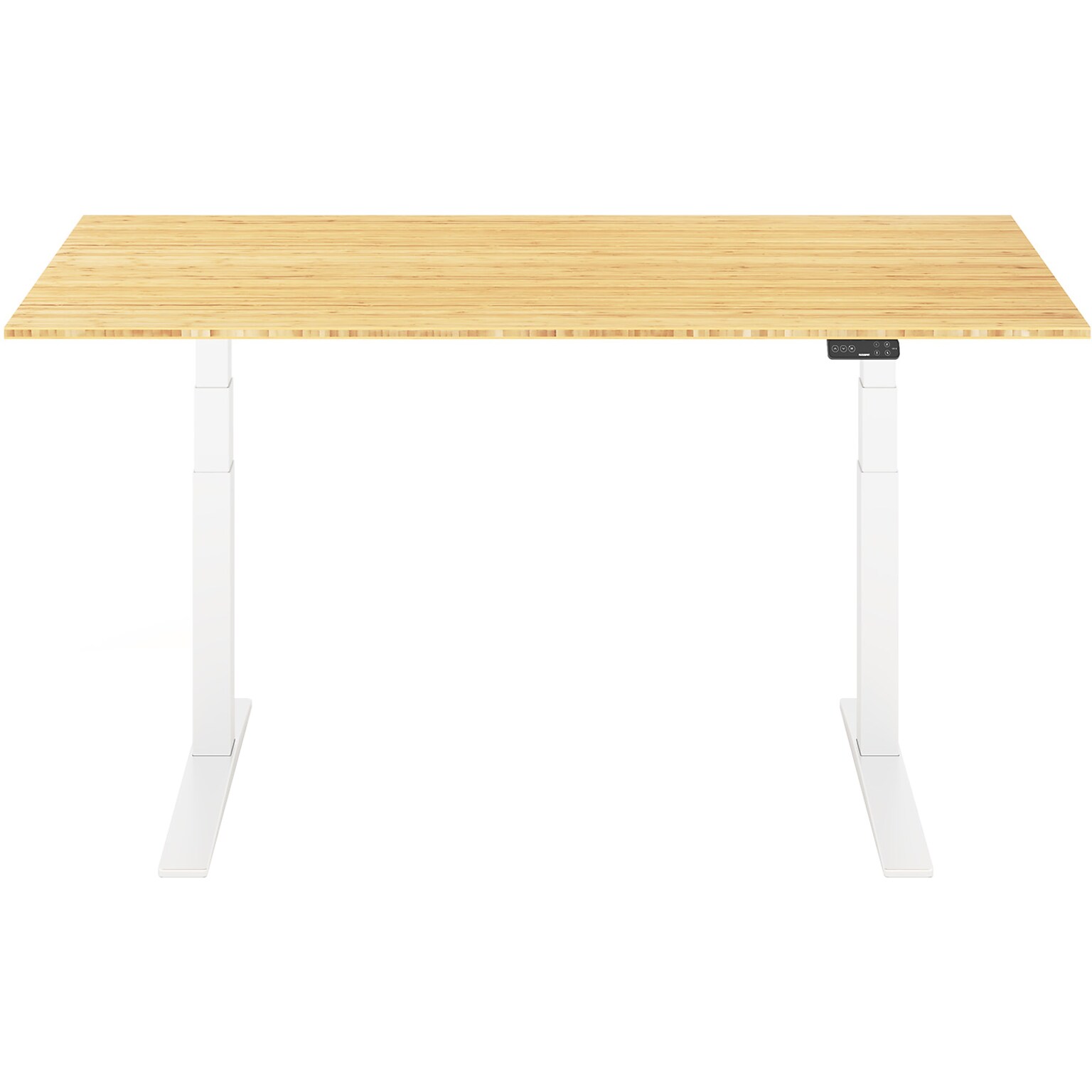 FlexiSpot E7 Pro 72W Electric Adjustable Standing Desk, Bamboo/White (E7WPRO7230-LBZB)