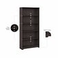 Bush Furniture Cabot 66" 5-Shelf Bookcase with Adjustable Shelves, Heather Gray (WC31766)