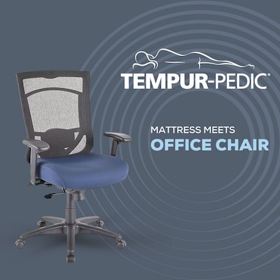 Tempur-Pedic TP7000 Mesh Back Fabric Task Chair, Black and Cobalt (TP7000-COBALT)