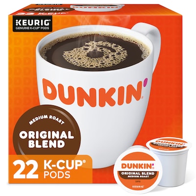 Dunkin Original Blend Coffee Keurig® K-Cup® Pods, Medium Roast, 22/Box (400845)