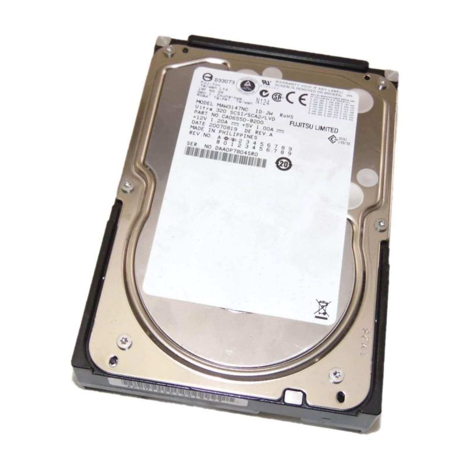 Fujitsu 80 Pin Ultra320 SCSI 3.5 Internal Hard Drive, 147GB (MAW3147NC)