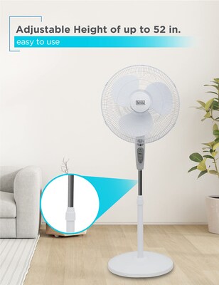 Black & Decker 18" Oscillating Pedestal Fan, 3-Speed, White (BFSR18"W)