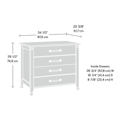 Sauder Carson Forge 2-Drawer Lateral File Cabinet, Letter/Legal Size, 29.5"H x 34.5"W x 20.38"D, Washington Cherry (422034)