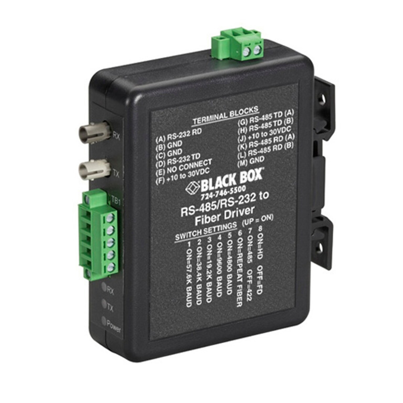 Black Box Multimode Optical Fiber Media Converter, 0.460 Mbps (MED101A)