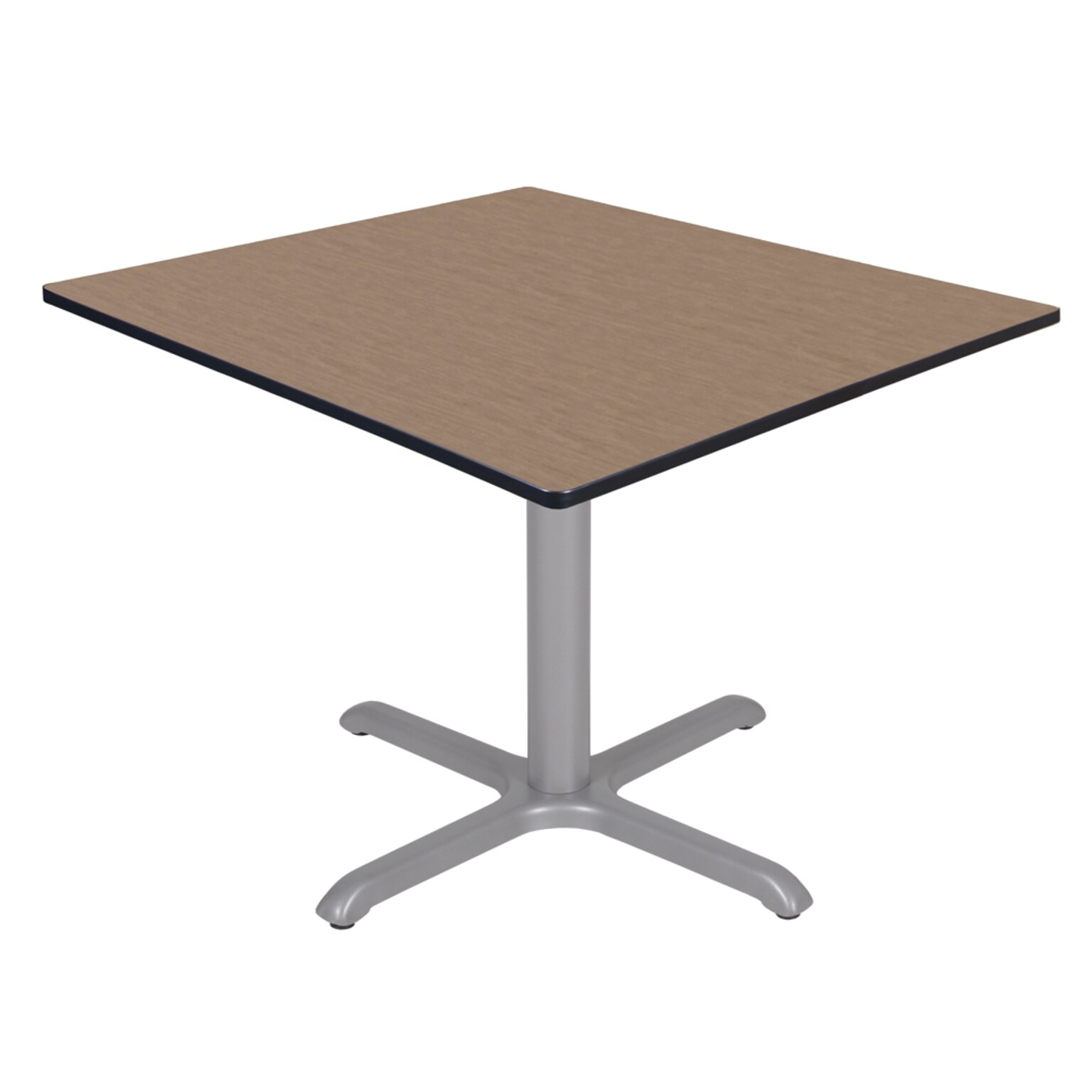 Regency Cain 48 Square X-Base Breakroom Table, Large, Noble Oak Top/Grey Legs (TB4848NOGY)