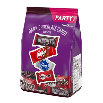 Hershey Assorted Dark Chocolate Lovers Snack Size Party Pack, 29 oz. (HEC45722)