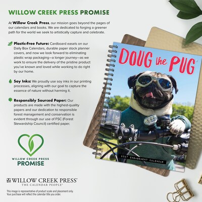 2027 Willow Creek Doug the Pug 6.5" x 8.5" Weekly & Monthly Desk Calendar (64405)
