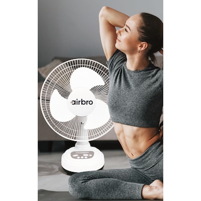 Airbro 12-inch 1-Speed Desk Fan, White (GSDFSA12)