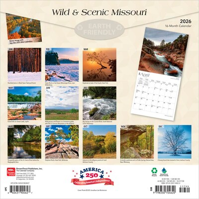 2026 BrownTrout Missouri Wild & Scenic 12 x 12 Monthly Wall Calendar (9798330704620)