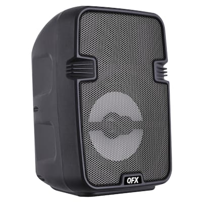 QFX True Wireless Portable Bluetooth Speaker with LED Party Lights, FM Radio & Microphone Input, Charcoal (BT-60-CHR)