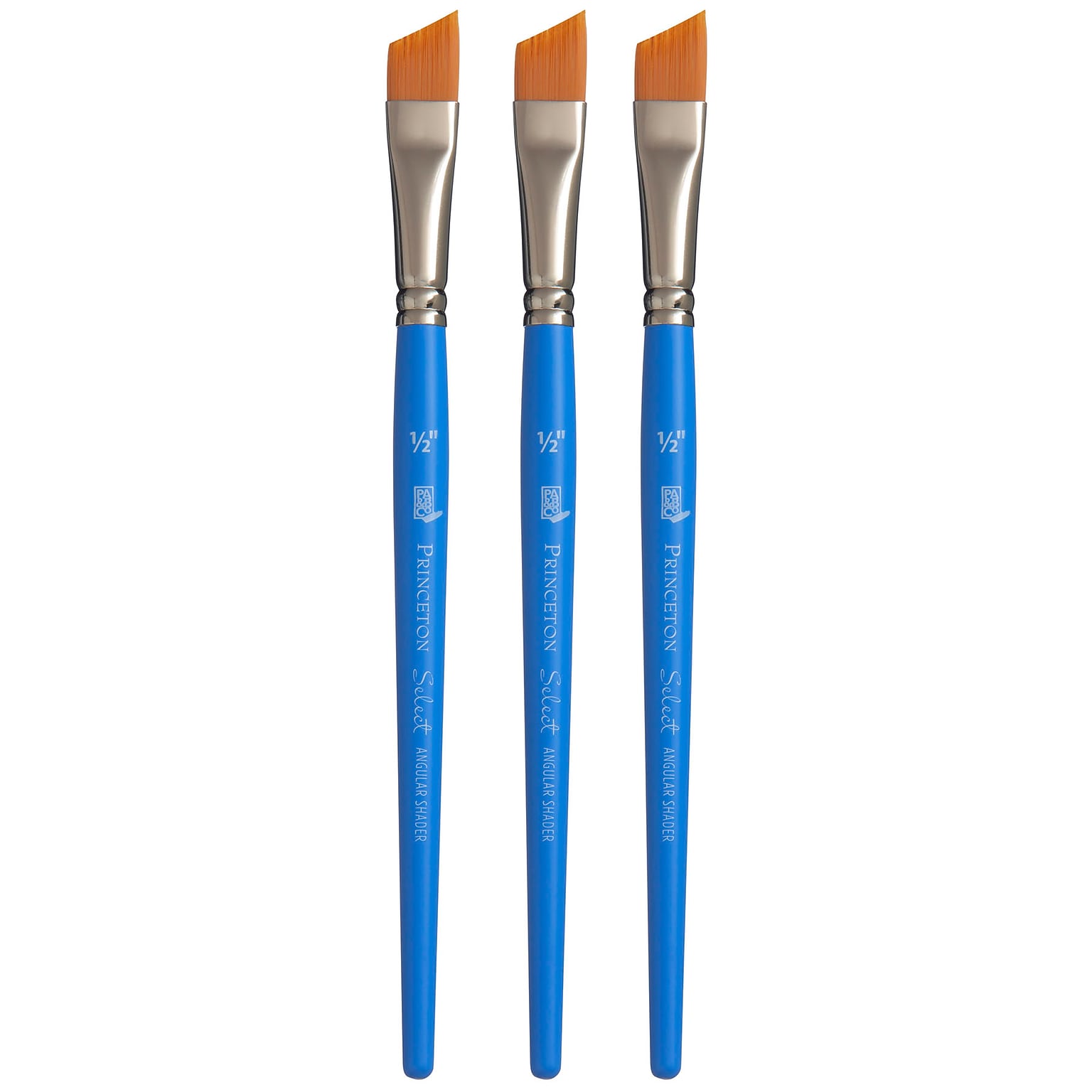 Princeton Select Artiste Mixed Media Synthetic Angle Shader Brush, 3/Pack (PBXP3750AS050-3)