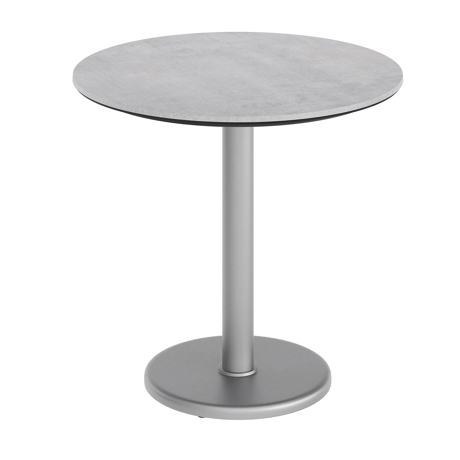 Flash Furniture Acadia 31.25 Round Wooden Dining Table with Round Base, Gray Faux Concrete/Silver Base (STRD31CGTR18S)