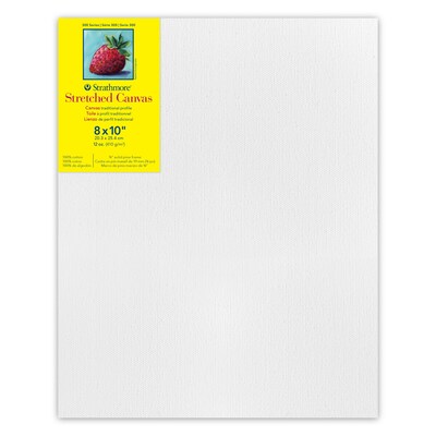 Strathmore 300 Series Primed Traditional Stretched Canvas, 8 x 10, 3/Bundle (STT31308-3)