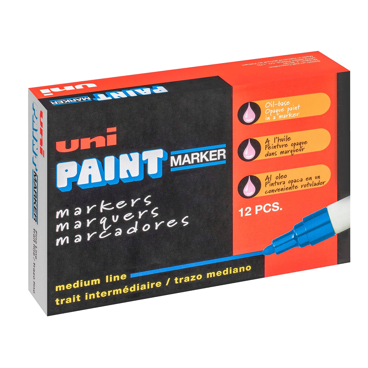 Uni Paint Medium Bullet Tip Marker, Pink, 12/Pack (63611DZ)