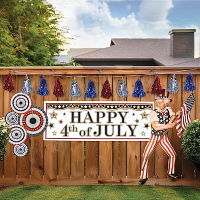 Beistle Fourth of July Patriotic Metallic Tassel Garland, Red/Silver/Blue, 3/Pack (59927-RSB)