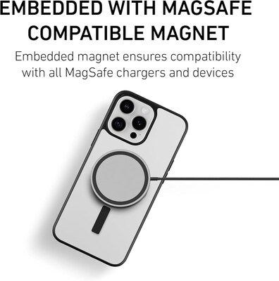 PEEL MagSafe Bumper Phone Case for iPhone 16 Pro Max, Shock Absorbing, Black (i16_PMX_BMP_BLK)