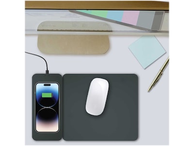 OTM Essentials Non-Skid Wireless Charging Mouse Pad, Gray (ROB-MHIDW)