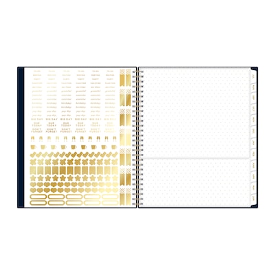 2026-2027 Blue Sky Day Designer 8" x 10" Academic Weekly & Monthly Planner, Plastic Cover, Black (158205)