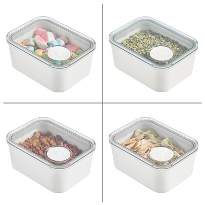 iDESIGN Polypropylene Containers, White/Clear, 2/Pack (28208M2)