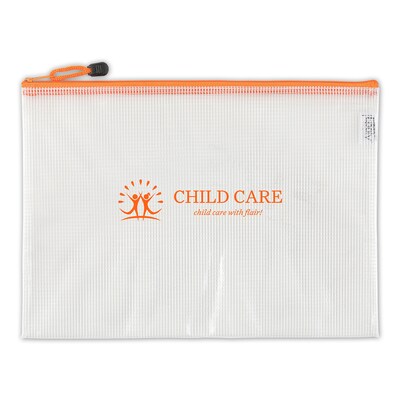 One Color Imprint PolyWeave Medium Size Zip Bag