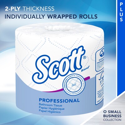 Scott Essential 2-Ply Standard Toilet Paper, White, 550 Sheets/Roll, 20 Rolls/Carton (13607)