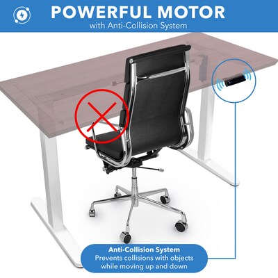 Mount-It! 55"W Electric Adjustable Standing Desk, Brown/White (MI-18062)