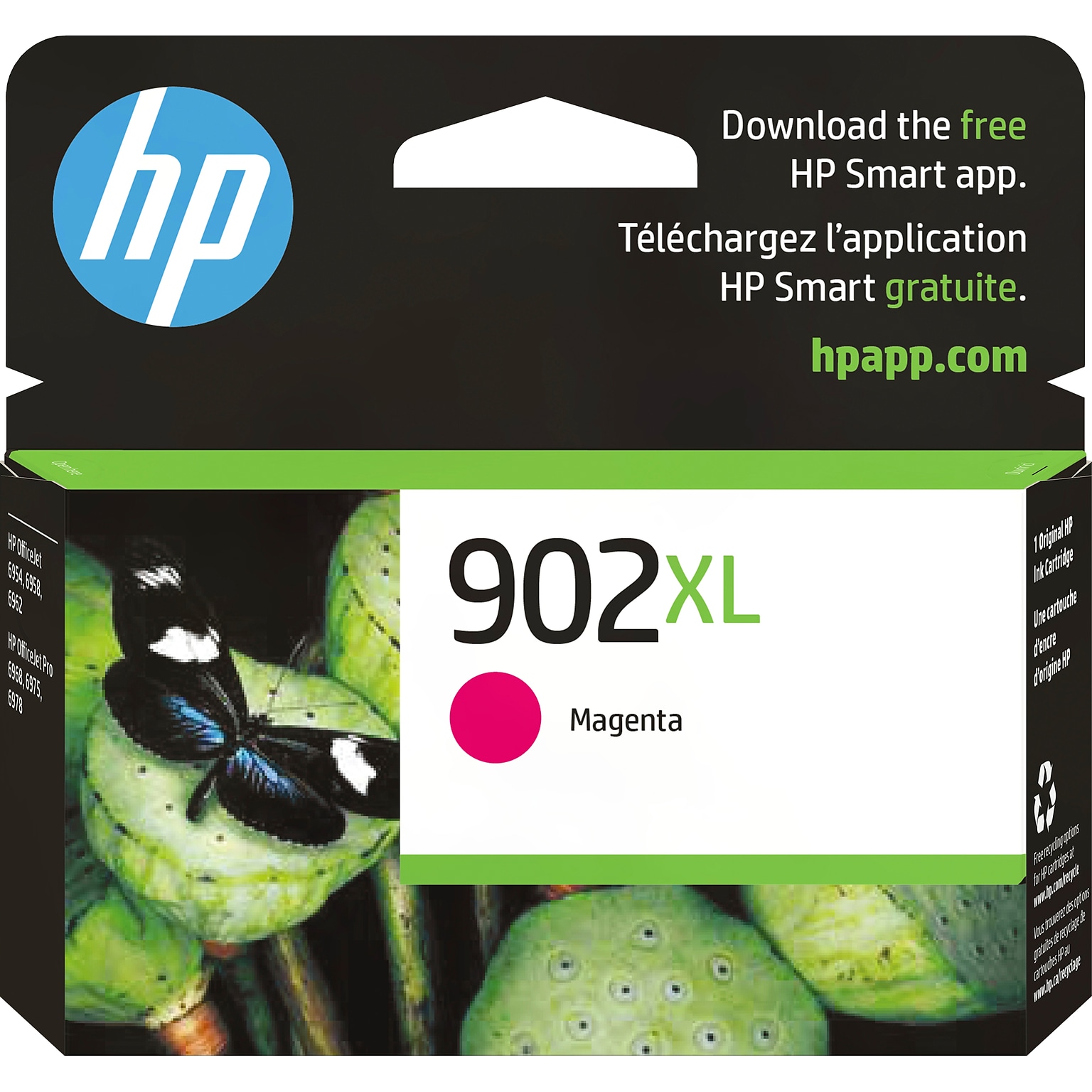 HP 902XL Magenta High Yield Ink Cartridge, Prints Up to 750 Pages (T6M06AN#140)