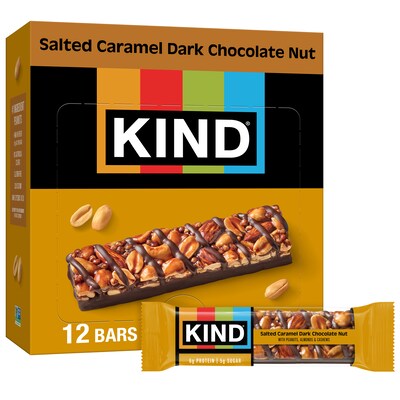 KIND Gluten Free Salted Caramel & Dark Chocolate Nut Bar, 12 Bars/Box (PHW26961)