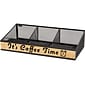 Mind Reader Network Collection 3-Compartment Wire Mesh Coffee Station, Black/Light Wood (COFFEETIME-BLK)