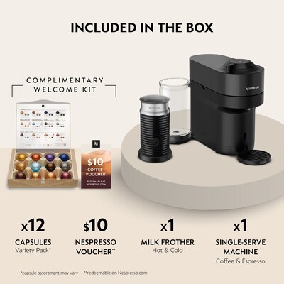Nespresso Vertuo Pop+ Coffee & Espresso Machine Combination, Black (ENV92BAE)