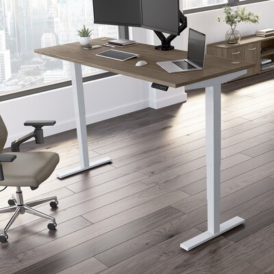 Bush Business Furniture Move 40 Series 72"W Electric Height Adjustable Standing Desk, Modern Hickory/Cool Gray (M4S7230MHSK)