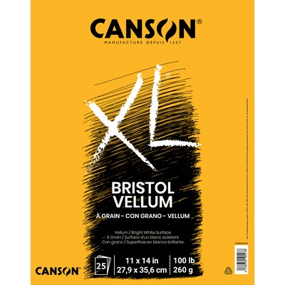Canson XL Series 11 x 14 Vellum Sketch Pad, 25 Sheets/Pad, 2/Bundle (MCXC400061839-2)