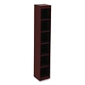 Alera Valencia Series Narrow Profile Bookcase, Six-Shelf, 11.81w x 11.81d x 71.73h, Mahogany