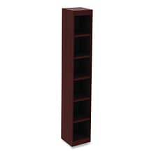 Alera Valencia Series Narrow Profile Bookcase, Six-Shelf, 11.81w x 11.81d x 71.73h, Mahogany