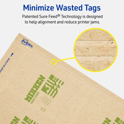 Avery 2" x 3"  Blank Price & Merchandise Tags, Kraft Brown, 200/Carton (95317-KMT25)