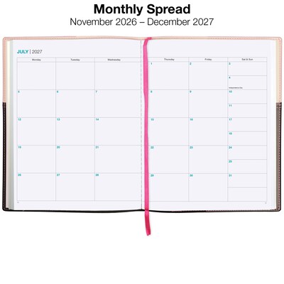 2027 Excello Brands 8" x 10" Weekly & Monthly Standard Planner, Paperboard Cover, Pink/Black (PKT-CY27-810-PK)