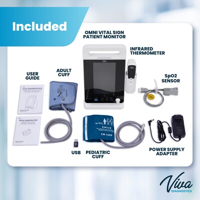 Viva Comfort Health Monitoring Device Omni Spot Vital Sign Monitor with Thermometer, White (ADI913-M-1-MK)