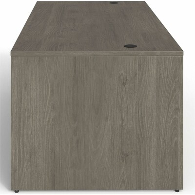 Lorell Prominence 2.0 72" W Left-Pedestal Desk, Gray Elm Surface (LLRPD3672LSPGE)