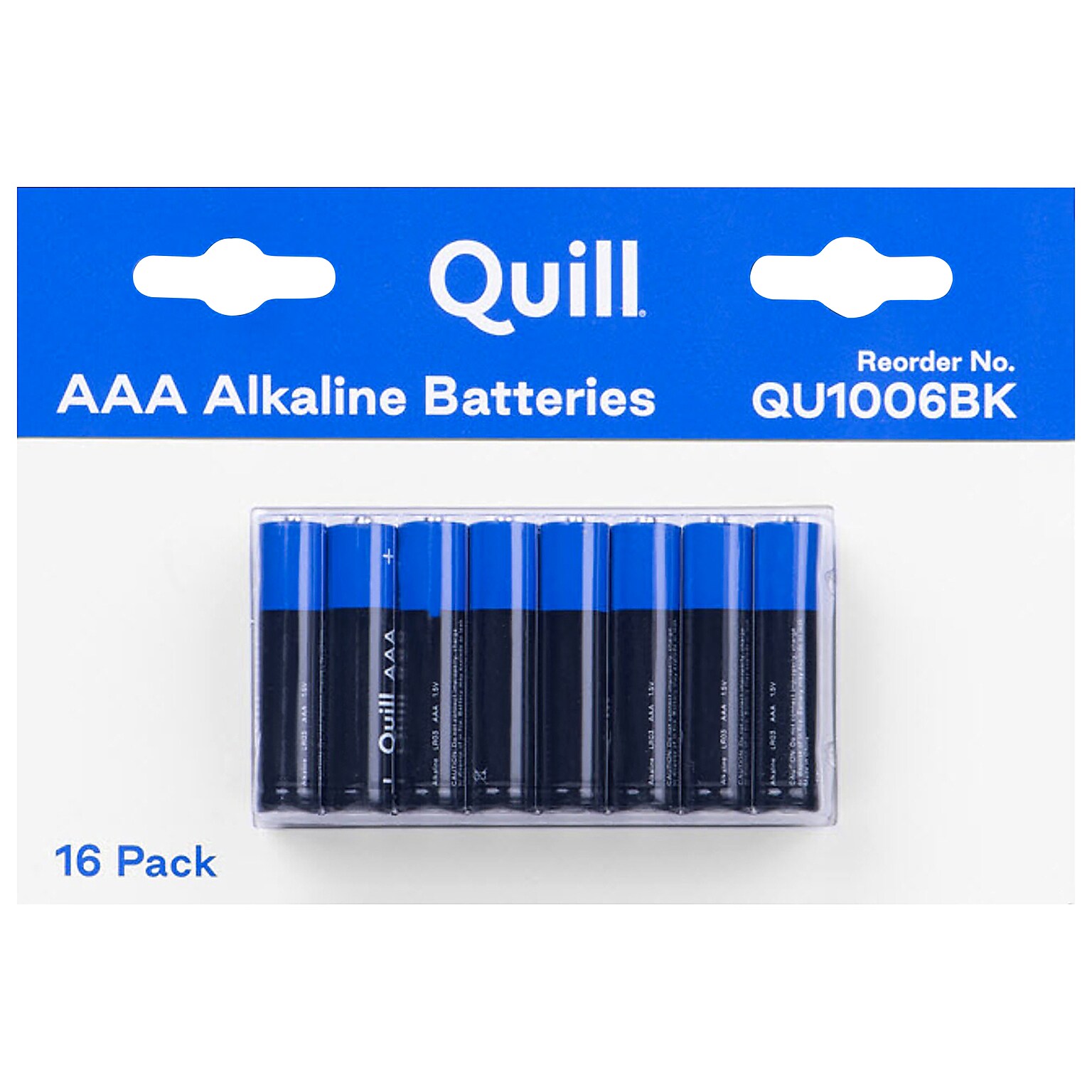 Quill Alkaline Batteries AAA ,16/Pack (QU1006BK)