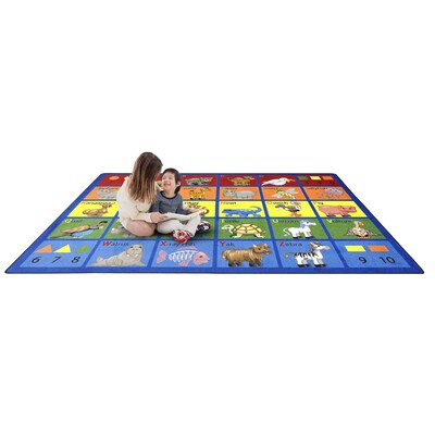 Joy Carpets Animal Phonics Nylon 7'8" x 10'9" Machine Tufted Rug, Multicolored (1623D-01)