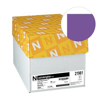 Astrobrights  8.5 x 11 Color Writing Paper, 24 lbs., Gravity Grape, 500 Sheets/Ream, 10 Reams/Carton (21961)