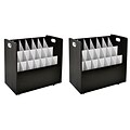 AdirOffice 21-Slot Roll File Cabinet, Mobile, Black, 30, 2/Pack (625-BLK-2PK)