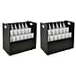 AdirOffice 21-Slot Roll File Cabinet, Mobile, Black, 30", 2/Pack (625-BLK-2PK)