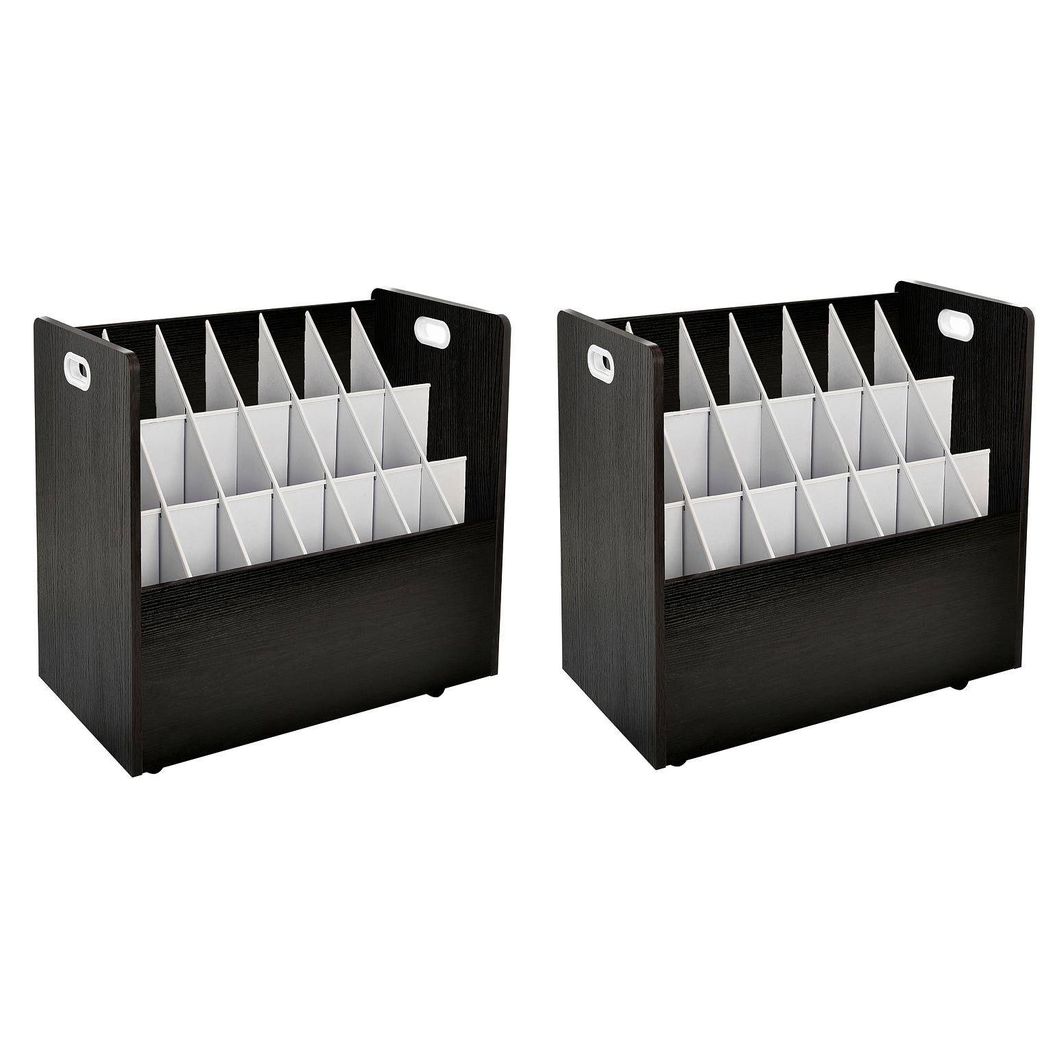 AdirOffice 21-Slot Mobile Roll File, 28.5H x 30W x 15.75D, Black (625-BLK-2PK)