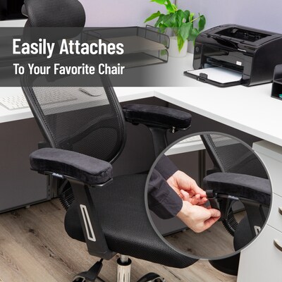 Mind Reader Air-Cloud Memory Foam Armrest Pads, Black (AREST2-BLK)